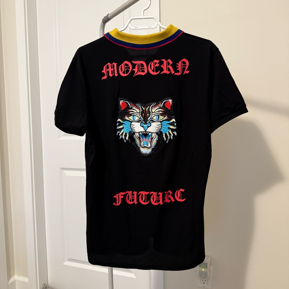 Stylish Polo with Cat embroidered design